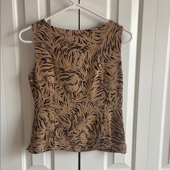 2 Piece Stylish Animal Print Tank Top and Jacket Tan & Black - Picture 4 of 7